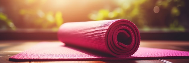 Femme faisant du yoga à la maison dans le salon pour la méditation matinale fond de bannière de yoga