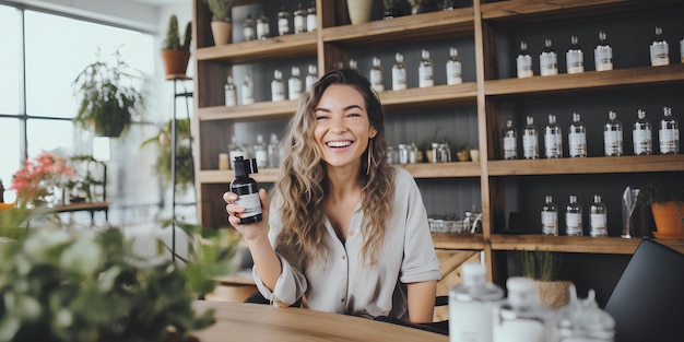 une femme faisant une vidéo en direct sur la transformation du bien-être