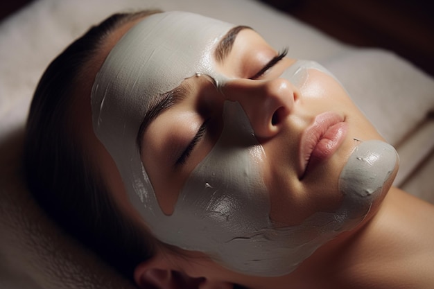 Une femme fait un traitement facial au meilleur spa.