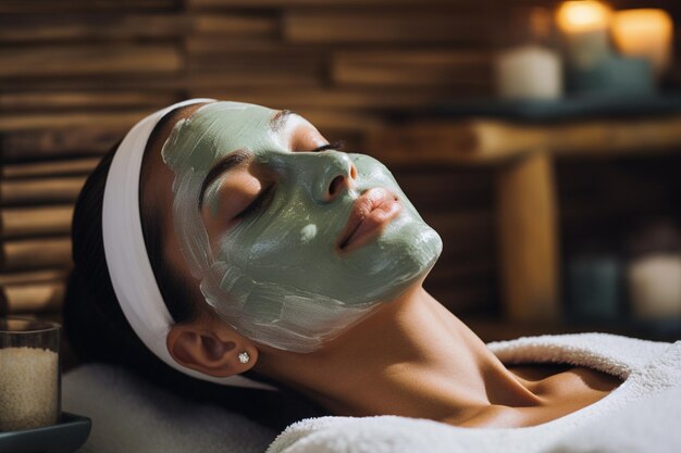 Une femme fait un traitement facial au meilleur spa.