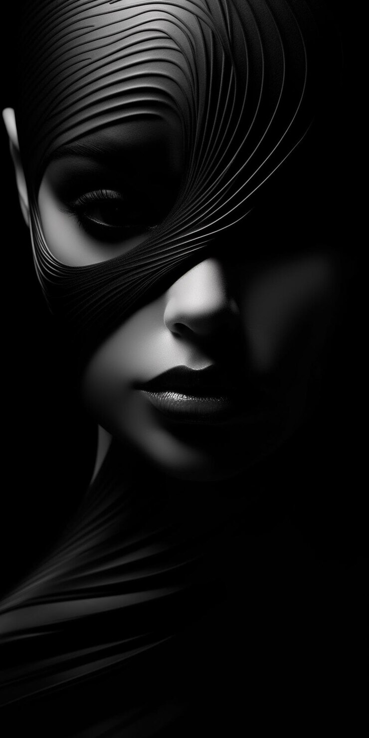 Une femme avec un fond noir qui dit "s" dessus.