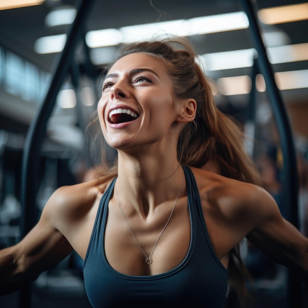 une femme en forme qui fait de l'exercice dans un gymnase