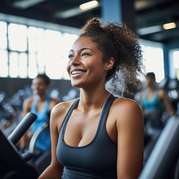 une femme en forme qui fait de l'exercice dans un gymnase