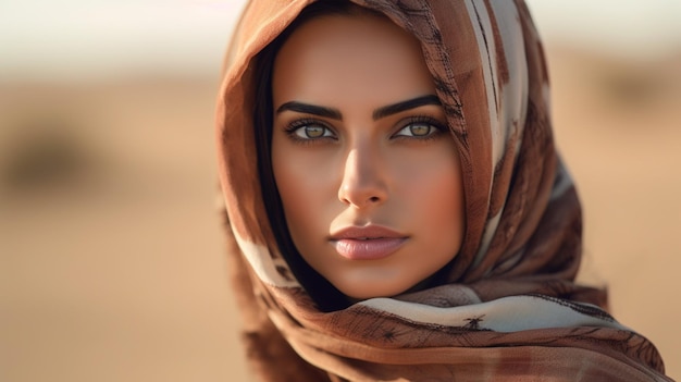 Une femme avec un foulard sur la tête