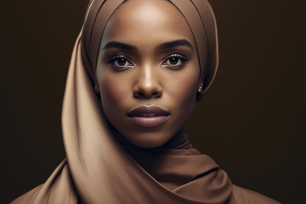 Une femme avec un foulard sur la tête