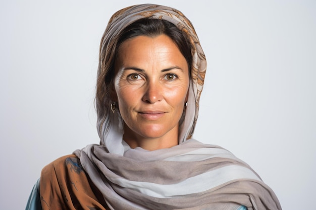 Photo une femme avec un foulard sur la tête