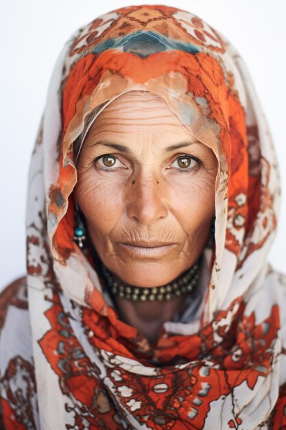 Photo une femme avec un foulard sur la tête