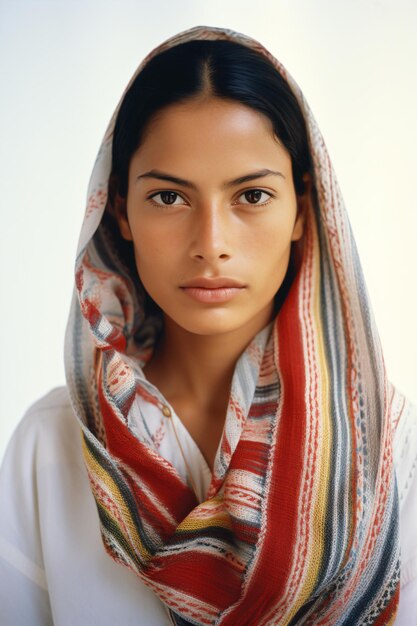 Photo une femme avec un foulard sur la tête