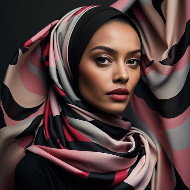 Une femme avec un foulard sur la tête