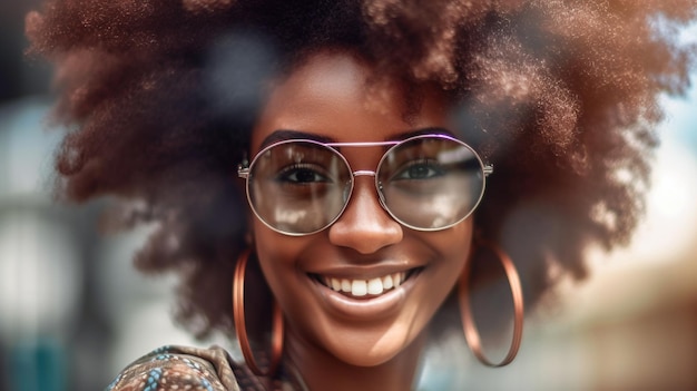 Une femme avec un grand sourire et un grand sourire