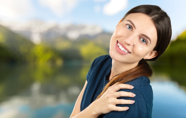 Femme, gros plan, portrait, beauté naturelle