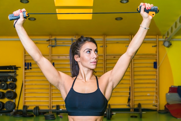 Femme, gymnastique, sauter, corde