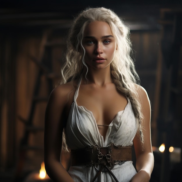 Photo femme habillée en daenerys targaryen magnifique