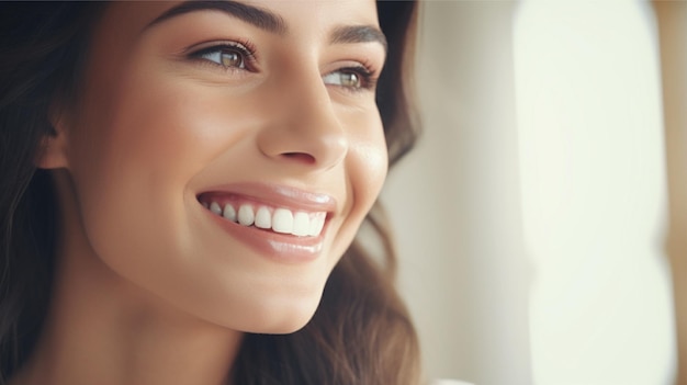 femme heureuse avec des dents propres