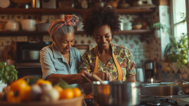 Photo une femme heureuse médecin prendre soin d'une femme âgée à la maison