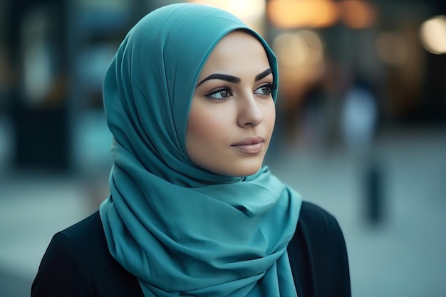 Femme hijab Dame jeune personne Générer Ai