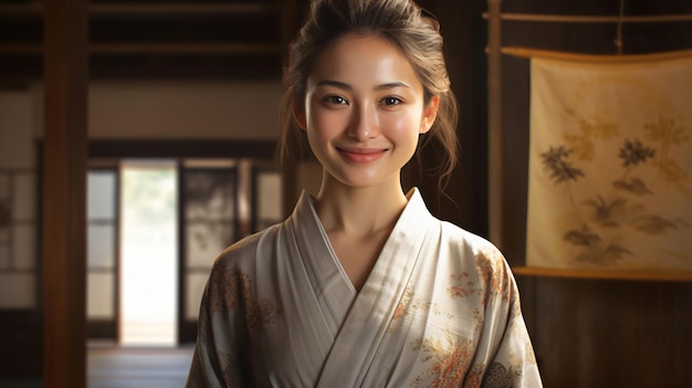 Femme japonaise femme japonaise souriante