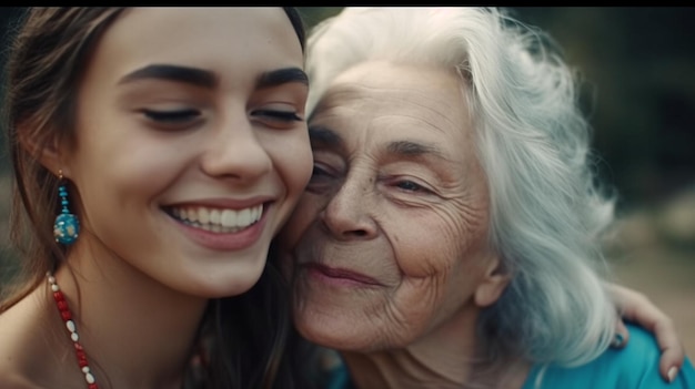 Une femme et une jeune femme sourient à la caméra