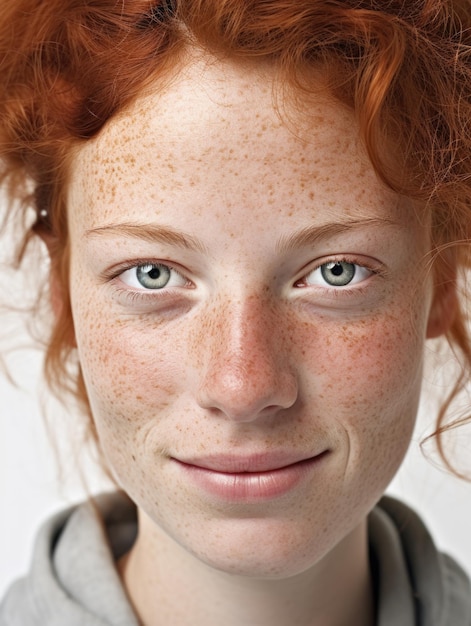 Photo femme jeune sans maquillage montrant la texture de la peau