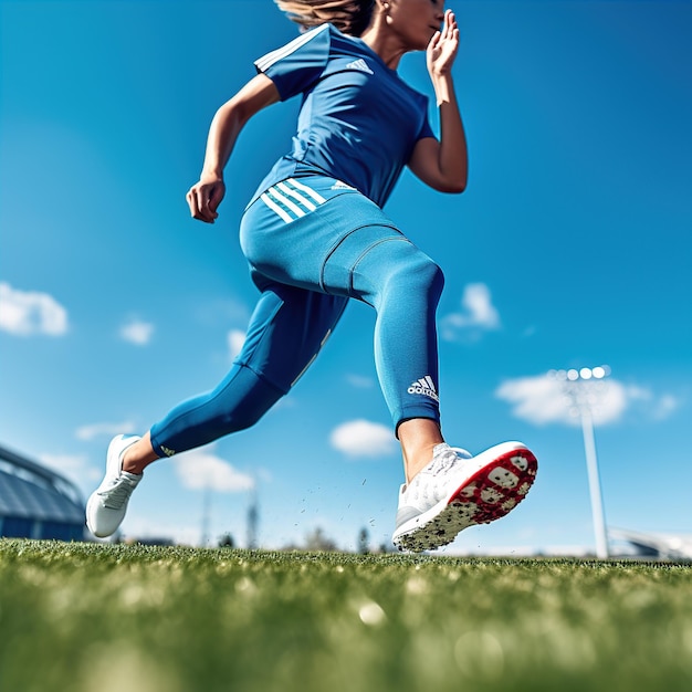 femme jouant au football