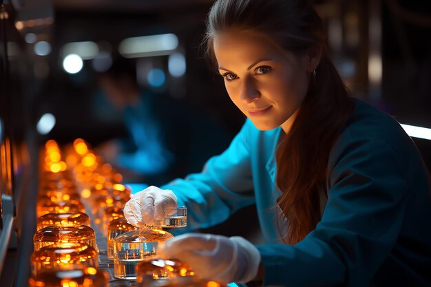 Photo une femme joue à un jeu de lumières.