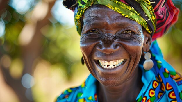 Une femme joyeuse souriante