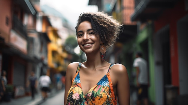 Femme latine souriante