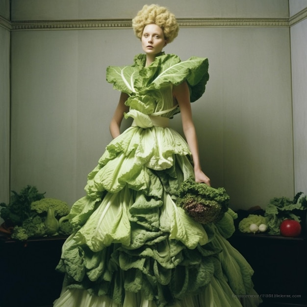 femme avec des légumes