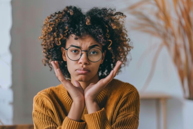 Photo une femme avec des lunettes qui regarde la caméra