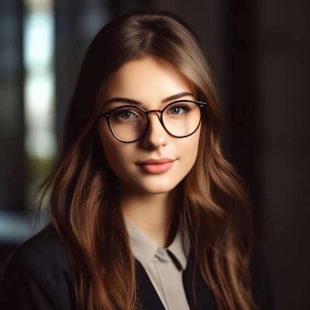 Une femme avec des lunettes