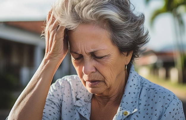 Femme malade souffrant de symptômes de la maladie d'Alzheimer