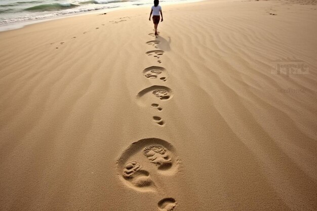 une femme marche sur la plage avec ses chaussures sur elle