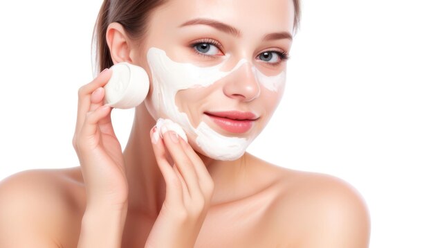 femme avec un masque facial