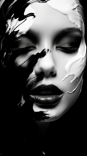 Une femme avec un masque noir qui dit " b " dessus.