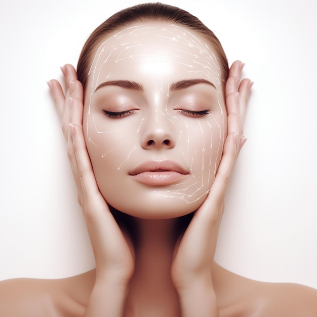 Femme avec un masque sur le visage dans un salon de beauté spa