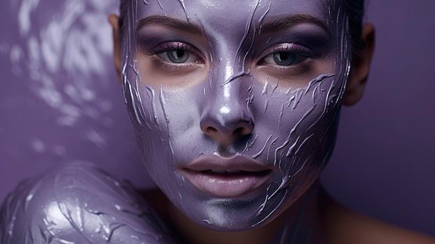 Femme avec un masque sur le visage dans un salon de spaGenerative AI