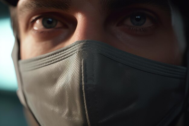 Femme avec un masque sur le visage