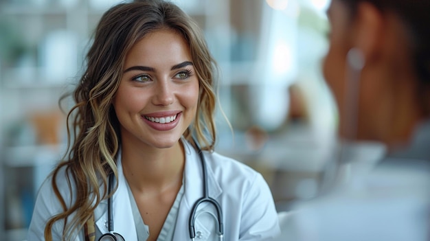 une femme médecin consultant un patient