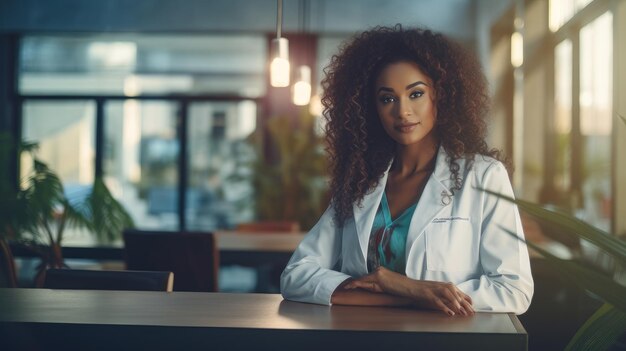 femme médecin debout dans le hall de lhôpital