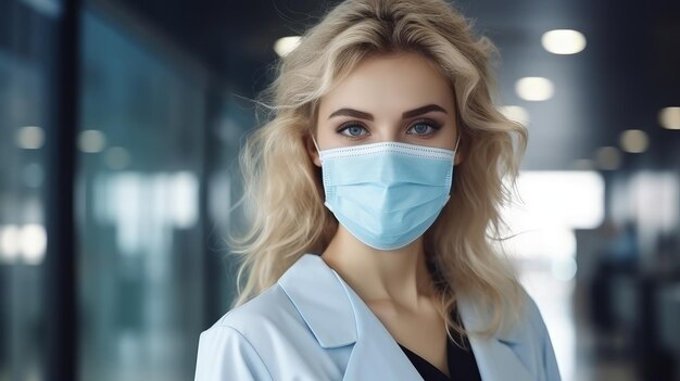 femme médecin debout dans le hall de lhôpital