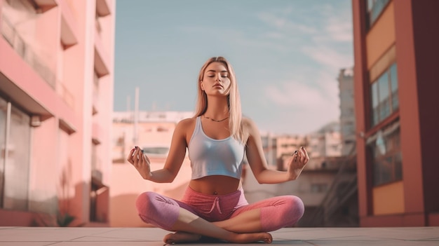 Une femme méditant dans une pose de yoga