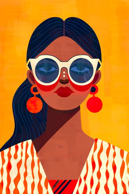 Une femme moderne portant des lunettes de soleil