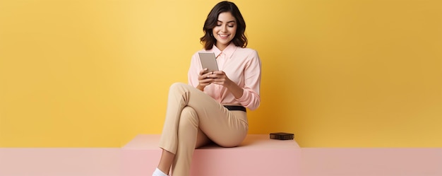 Une femme moderne sur le téléphone portable