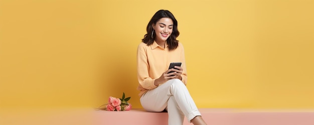 Une femme moderne sur le téléphone portable