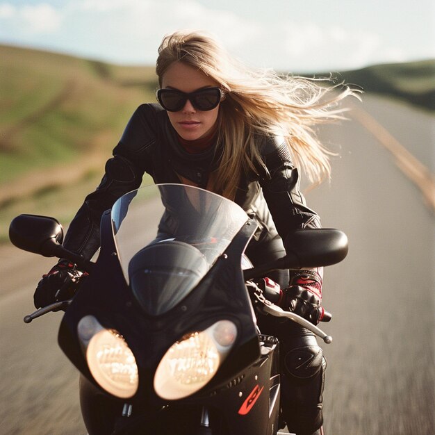 une femme sur une moto