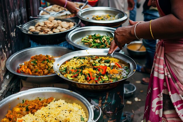 Une femme musulmane partageant de la nourriture lors d'une fête du ramadan