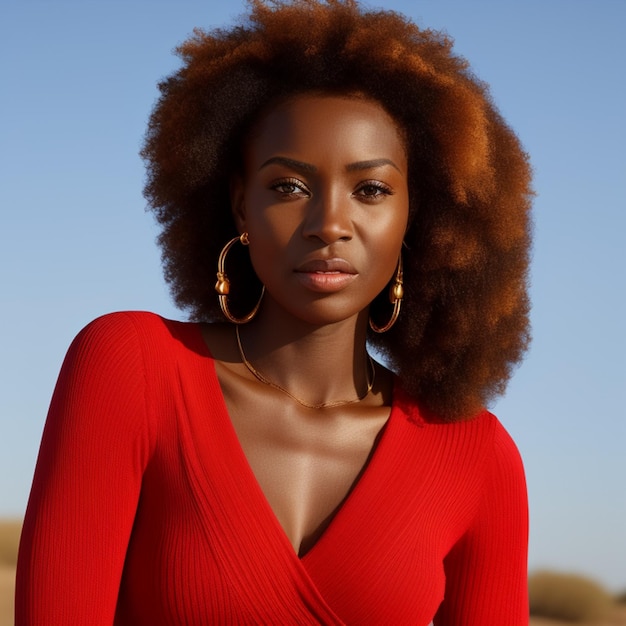 femme noire avec une coiffure afro