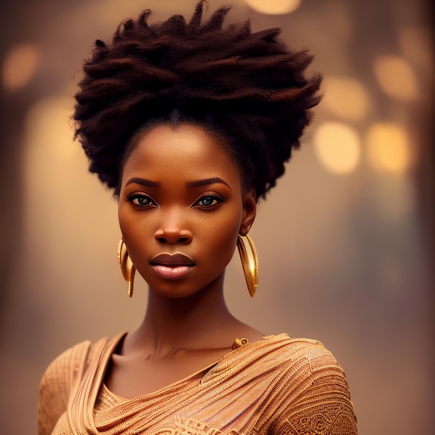 femme noire avec une coiffure afro