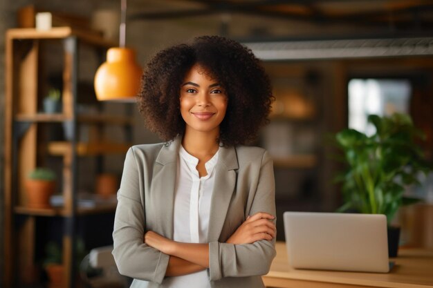 Une femme noire confiante domine le secteur des PME