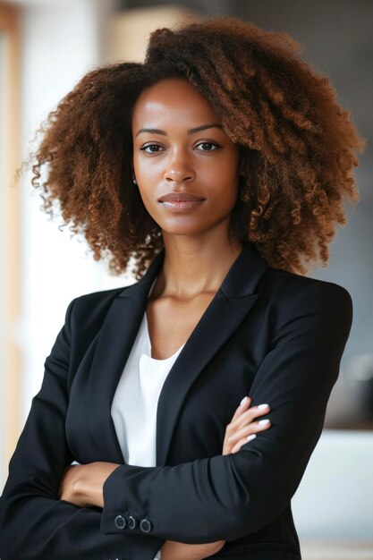 Photo femme noire occupant une position de leadership dans un domaine dominé par les hommes. briser les stéréotypes concept de la journée des femmes